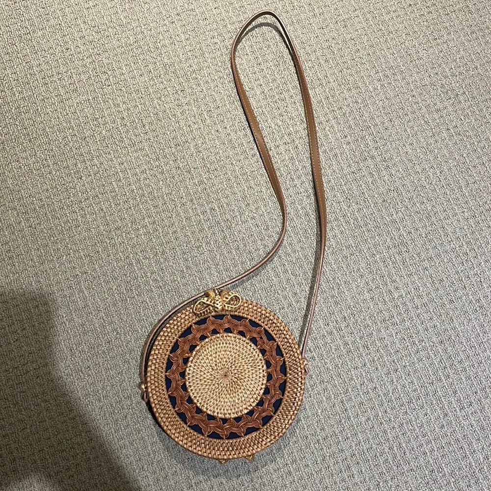 Rattan purse, summer woven beach bag